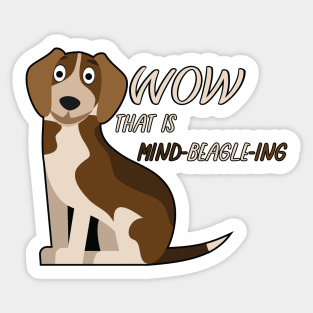 Wow That is Mind BEAGLE ing Cartoon Sticker